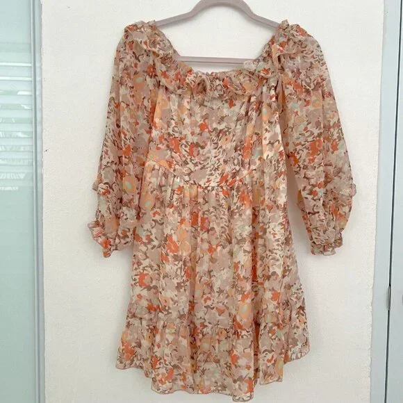 Petal & Pup Off The Shoulder Ruffle Mini Dress Size SMALL NEW - Picture 3 of 6